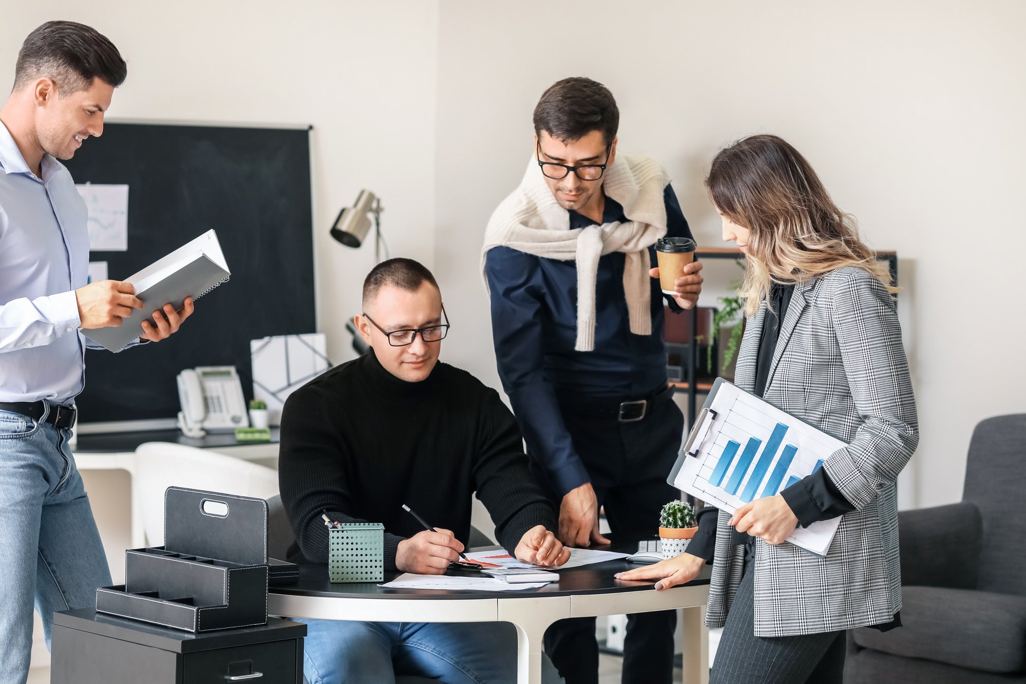 Team of Accountants Working in Office